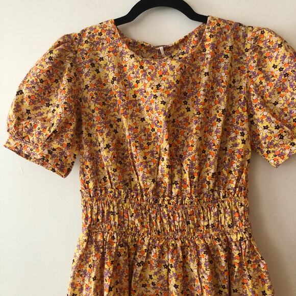 Free People Penny Floral Mini Dress in Honey Combo - Picture 5 of 8